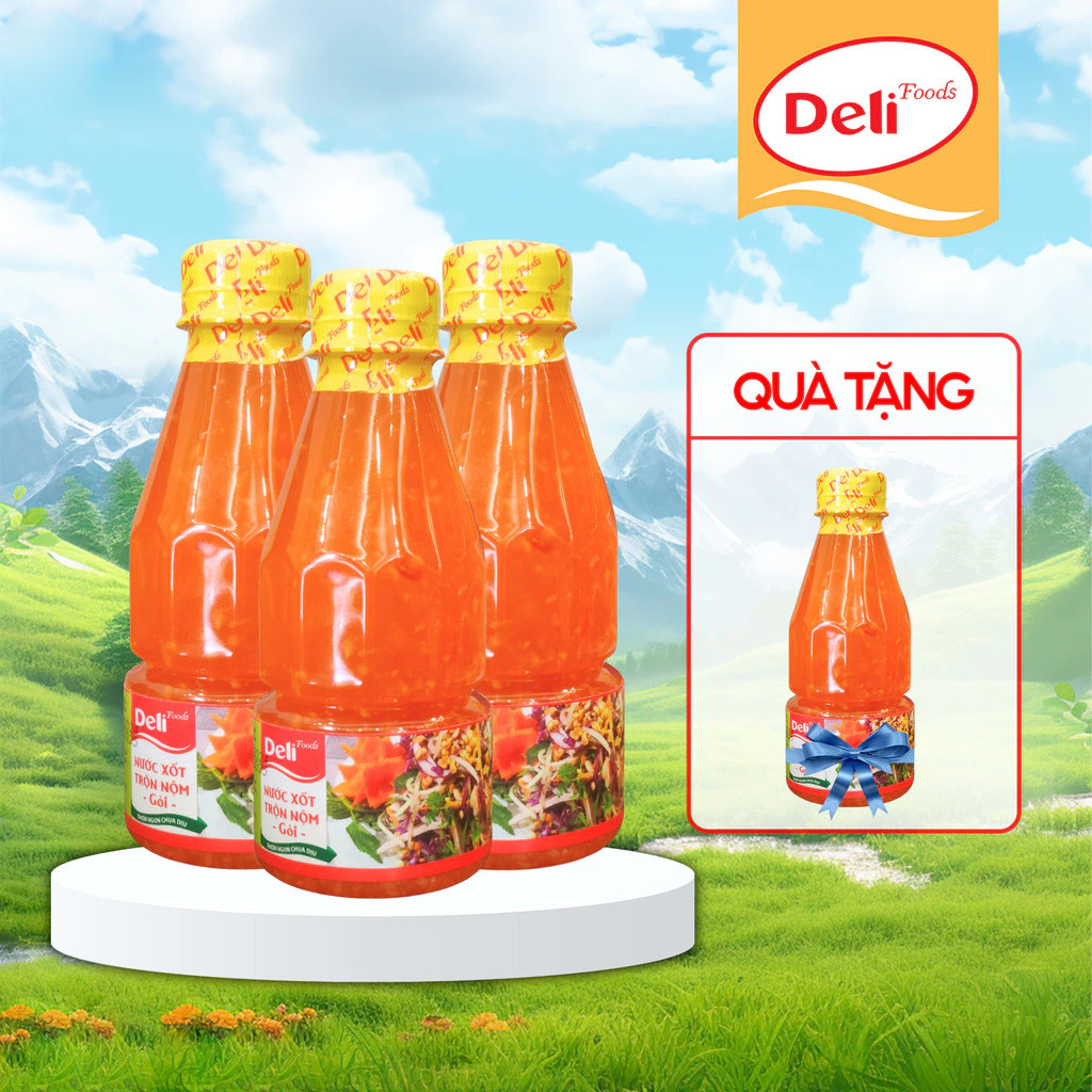 Xốt trộn nộm Deli Foods 250g, Gia vị nấu ăn chuẩn vị nêm sẵn, nguyên liệu hoàn toàn tự nhiên