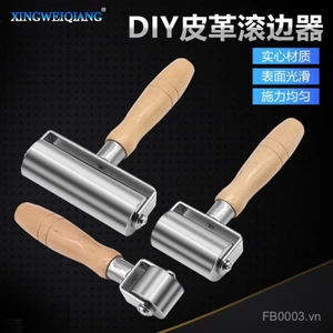 Tay Cầm Bằng Gỗ Chắc Chắn Báo Chí Cạnh Phẳng Báo Chí Con Lăn Cạnh Đường Ống Thiết Bị Da Con Lăn Lắp Áp Lực Bánh Xe DIY Da ESLO