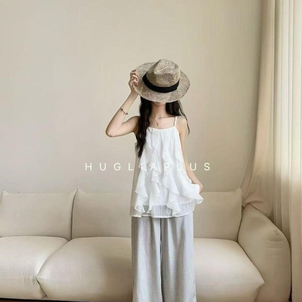 [Seckill trong thời gian có hạn] Mùa hè Phong cách mới kiểu Pháp Áo yếm không tay lá sen nhẹ nhàng Áo khoác ngoài dáng rộng phù hợp cho mọi trận đấu Áo giảm tuổi