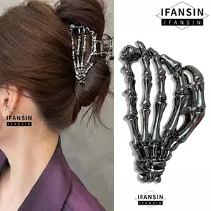 IFASIN Skeleton Tay Kẹp Tóc, Kẹp Tóc Halloween Trang Trí, Giữ An Toàn Đầu Lâu Hình Tay Mũ Xương Vuốt Kẹp Tóc Sử Dụng Hàng Ngày