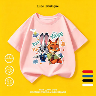 (Giao hàng trong 24 giờ) Áo Thun Unisex In Thỏ Và Cáo Hoạt Hình, Thoáng Mát Thấm Mồ Hôi
