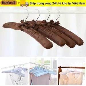 BAMBOOB 5 Chiếc Móc Treo Quần Áo Khách Sạn Satin Đệm Áo Giá Treo Lụa