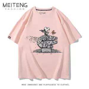 Chiến Tranh Giữa Các Vì Sao Snoopy Đồng Thương Hiệu Áo Thun Cotton Nguyên Chất Tay Ngắn Mùa Hè Nam Nữ Darth Vader Lực Lightsaber Nửa Tay