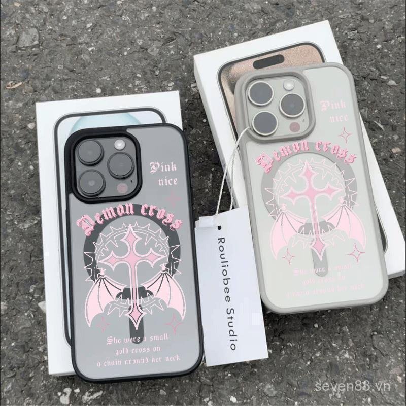 Ốp Điện Thoại Thích Hợp Cho iPhone 7 8 X XS XR XSMAX 11 12 13 14 15 16 17 Pro max Plus Vỏ Từ Tính Chữ Thập Tiếng Anh Vỏ Bảo Vệ Chống Sốc Bao Gồm Tất Cả LFZ0