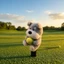 Schnauzer Dog Headcover Màu xám Fuzzy Dog Headcover Schnauzer Driver Cover Bảo vệ