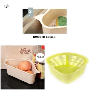 Bồn Rửa Tam Giác Giỏ Đựng Đồ Nhà Bếp Bằng Nhựa Giá Xả Màu Xám Xanh Be 26x14.2x10cm