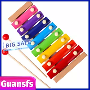 Guansfs Phefop Trẻ em bằng gỗ đầy màu sắc Xylophone 8 giai điệu Glockens để phát triển và giải trí âm nhạc (Gỗ sồi)