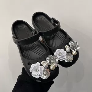 Ngọt Ngào Hoa Thoáng Mát Đi Biển Kỳ Nghỉ Đế Bằng Chống Trơn Trượt Ba Lê Lỗ Giày Nữ Mùa Hè 2026 Phong Cách Mới Một Chân Baotou Dép