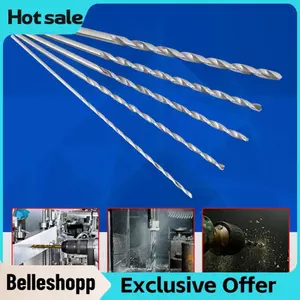 Belleshopp 5 Bộ mũi khoan thép tốc độ cao cực dài Bộ dụng cụ cán thẳng Bộ gỗ Đường kính 2-5mm Chiều dài 150mm / 5,9in