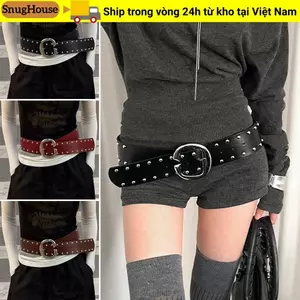 SNUGHOUSE 1 Chiếc Thắt Lưng Rộng, Phong Cách Punk Thiết Kế Hạng Nặng Sense Jeans Thắt Lưng, Có Váy Và Quần Hot Girl Đinh Tán Áo Khoác Cho Nữ
