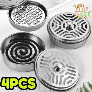 Hộp cuộn muỗi bằng thép không gỉ - Khay chống muỗi - Giá đỡ đốt muỗi - Hộp đựng hương muỗi - Hộp đựng muỗi lưu trữ tro / Giao hàng miễn phí
