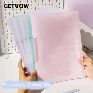 Kẹp hợp đồng chất kết dính GETVOW, Kẹp khóa mở bên xoay A4, Lưu trữ giấy PP tài liệu