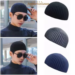 Mũ dệt kim IAPPORTUNIA, Mũ vòm cổ điển không vành co giãn, Đường phố giữ ấm màu trơn sợi thô Mũ beanie dưa cho bé trai bé gái
