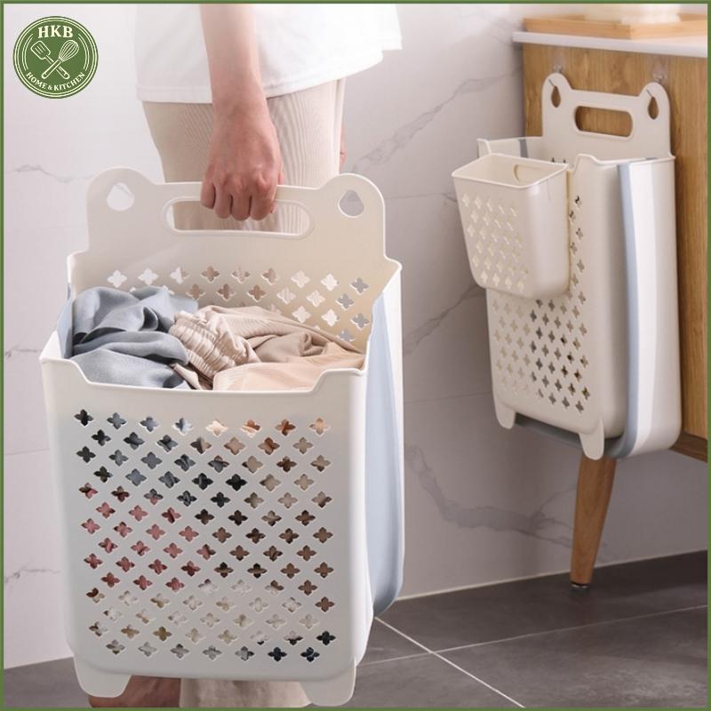 [SH] Giỏ đựng quần áo bẩn treo tường Giỏ đựng đồ gấp dung tích lớn Thiết kế rỗng chịu tải mạnh để thông gió [VN]