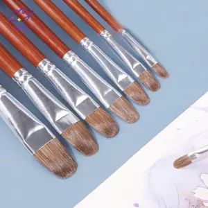 HFTOY 12 Cái / bộ Bàn Chải Tranh Weasel Cao Cấp Hazel Shap Row Pen Long Birch Rod Acrylic Vẽ Nghệ Thuật Tiếp Liệu Nghệ Thuật Cung Cấp ~