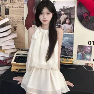 Đầm dây con gái sang trọng phong cách Pháp dành cho nữ Mùa hè Phong cách mới Váy hẹp không tay đẹp
