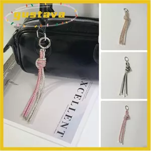 Dây thắt nút bướm kim cương GUSTAVA, Trang trí treo Túi thắt nút lấp lánh quyến rũ, Thời trang phong cách ngọt ngào đầy màu sắc Phong cách Hàn Quốc Túi móc khóa nơ kim cương giả