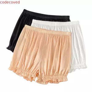 COSCOVED An Toàn Quần Ngắn Giải Trí Quần Short Quần An Toàn Thời Trang Satin Băng Lụa Xù Mùa Hè Nữ Bí Ngô Quần Short Quần