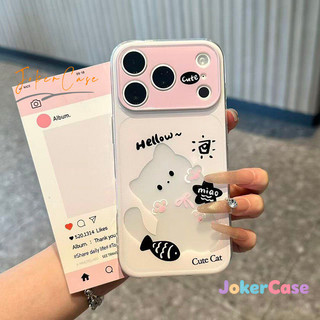 Ốp Lưng Cho IPhone 17 16 15 13 11 14 12 Pro Max AIR XR 7 8 16 15 Plus Bìa trong suốt in hình mèo con tối giản