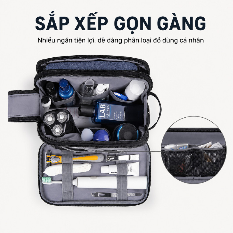 Túi đựng mỹ phẩm & đồ vệ sinh cá nhân chống nước, dung tích lớn nhẹ, phụ kiện du lịch & ký túc xá tiện dụng