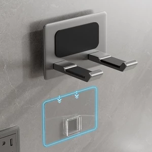Giá máy sấy tóc, kệ treo tường đa chức năng, không khoan, tự dính cho phòng tắm