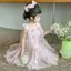 Váy gạc phong cách mới mùa hè cho bé gái Váy công chúa không tay thời trang