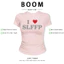 BOOM Áo Baby Tee Nữ Cotton Ôm Body-Áo Thun Ngắn Tay Y2K In Hình PhongCách Mùa Hè, Cổ Tròn Hàng Đầucách hàn quốc phong405