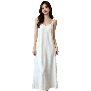 Hepburn Phong Cách Xếp Ly Phong Cách Suspender Váy Đi Biển Kỳ Nghỉ Rời Thường Ngày Mùa Hè Bên Trong Mặc Bên Ngoài Đầm Giữa Chiều Dài