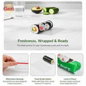 Túi đựng cuộn Sushi dùng một lần In hoạt hình Nhật Bản dễ thương 20 / 100 chiếc Không độc hại cho nhà bếp gia đình Paaging Bento hàng ngày [VN]
