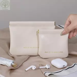 Túi trang điểm son môi AMLU, Túi đựng mỹ phẩm đơn giản Mini, Túi xách trang sức di động du lịch PU thời trang dành cho nữ bé gái