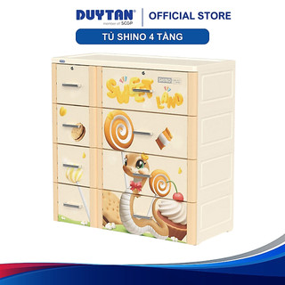 Tủ Shino 4 tầng DUY TÂN nhựa PP/ABS, bao gồm 4 hộc lớn và 4 hộc nhỏ, tủ quần áo đa năng, tiện lợi
