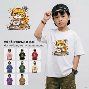 Áo thun bé trai basic cá tính Co giãn tốt Học sinh tiểu học