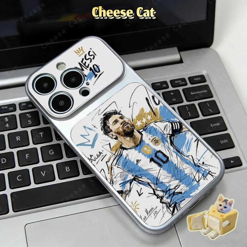 Ốp điện thoại hình ngôi sao bóng đá cho iPhone 17 Pro 16 Plus 15 14 13 12 11 Xs XR