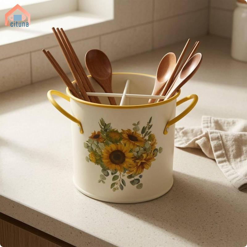 Cốc bốn ngăn đựng kim loại hình trụ Cốc đựng kem màu cho bàn làm việc, nhà vệ sinh, nhà bếp