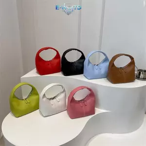 E-WOITD 1 Túi xách da Pu di động Màu kẹo Ví nách Túi nhỏ Túi lưỡi liềm thời trang E-WOITD