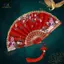 HL Phong Cách Trung Hoa Vintage Lụa Gấp Quạt Nghệ Thuật Thủ Công Quà Tặng Trang Trí Nhà Cửa Vũ Tay Quạt Handmade Phòng Trang Trí Quạt LMWU