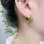 Bông tai vòng tròn BRBRAA, Bông tai tối giản họa tiết dầu nhỏ giọt nhẹ, Bông tai thời trang thiết kế tròn kiểu dáng vòng tròn dành cho nữ