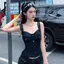 Mùa hè Retro Hot Girl Denim Fishbone Corset Vest Nữ Hẹp Ôm Hơn Nhìn Phù Hợp Với Áo