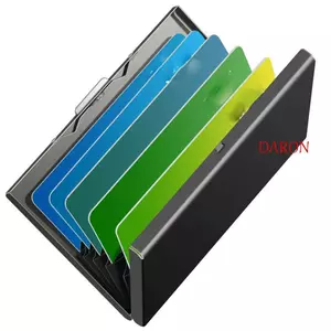 Thẻ DARON Chống Từ Hộp Đựng Thẻ Tín Dụng Bằng Thép Không Gỉ Chống Từ Tính 6 Thẻ Phụ Kiện Du Lịch Thẻ Bit Nhiều Thẻ Album RFID Thẻ