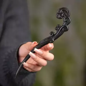 WHX-Áo Hai Mặt Khắc Sóng Kẹp Tóc Màu Tím Gỗ Đàn Hương Kẹp Tóc Cổ Kẹp Tóc DIY Kẹp Tóc