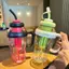 Bình Nước Nhựa Trẻ Em 1300ML Cốc Dễ Thương Dung Tích Lớn Có Ống Hút Cho Trường Du Lịch Thể Thao