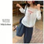 Milyfashion Phiên Bản Hàn Quốc Dễ Thương KT In Hình Áo Thun Ren Khâu Đeo Vai Mùa Hè Phong Cách Mới Kem Chống Nắng Lười Top 8TSB
