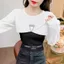 Không Đều Cao Cấp Ngắn Phong Cách Hot Girl Áo Nữ Đi Học Trở Lại Trường Mặc Mùa Xuân Mỏng Phong Cách Bên Trong Áo Hai Mảnh Phù Hợp Với