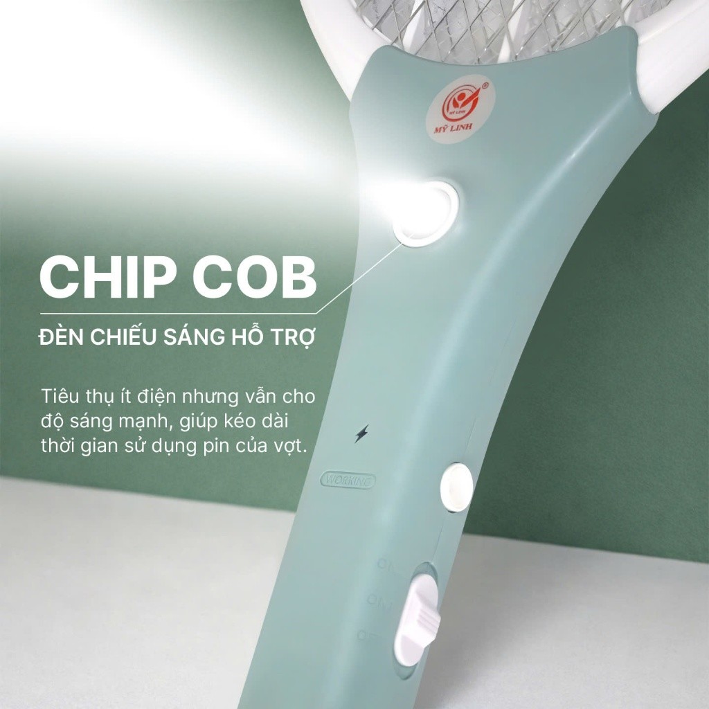 Vợt bắt muỗi cao cấp ML68 có đèn led, vợt muỗi thông minh chân sạc gấp gọn tiện lợi, an toàn