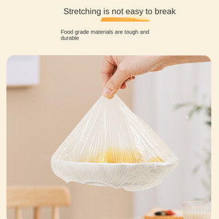 HEARTHLY 100 chiếc bọc nhựa, Vỏ bọc thực phẩm dùng một lần màu trắng giữ tươi, Nắp thực phẩm đàn hồi Miệng đàn hồi Túi nhựa cho rau quả