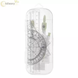 EDIWANY 8 Cái / bộ Dụng Cụ Thu Hút, Tẩy Thước Thẳng Thước La Bàn Bộ, Nhựa Đa Năng Trong Suốt Bộ Thước Đo Vuông Văn Phòng Trường Học