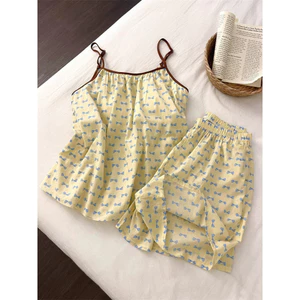 Bộ đồ ngồi yếm nữ Kiểu dáng cổ điển với miếng đệm tích hợp để nghỉ ngơi ban đêm Giải trí trong nhà và các dịp gia đình thông thường hàng ngày