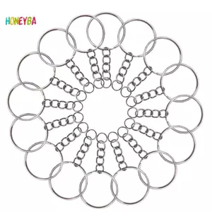 < Honeyba > Bộ 50 Móc Khóa Có Dây Xích Và 50 Chiếc Mở Nhảy Nhẫn DIY Móc Chìa Khóa Đẹp