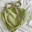 New French Style Summer Plaid Double-sided Canvas Bag Splicing Fresh Commuting Large Capacity Po