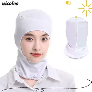 Mũ làm việc NICOLOO, Bảo vệ cổ Mũ chống bụi thoáng khí, Mũ làm việc co giãn màu trơn Nhà máy thực phẩm